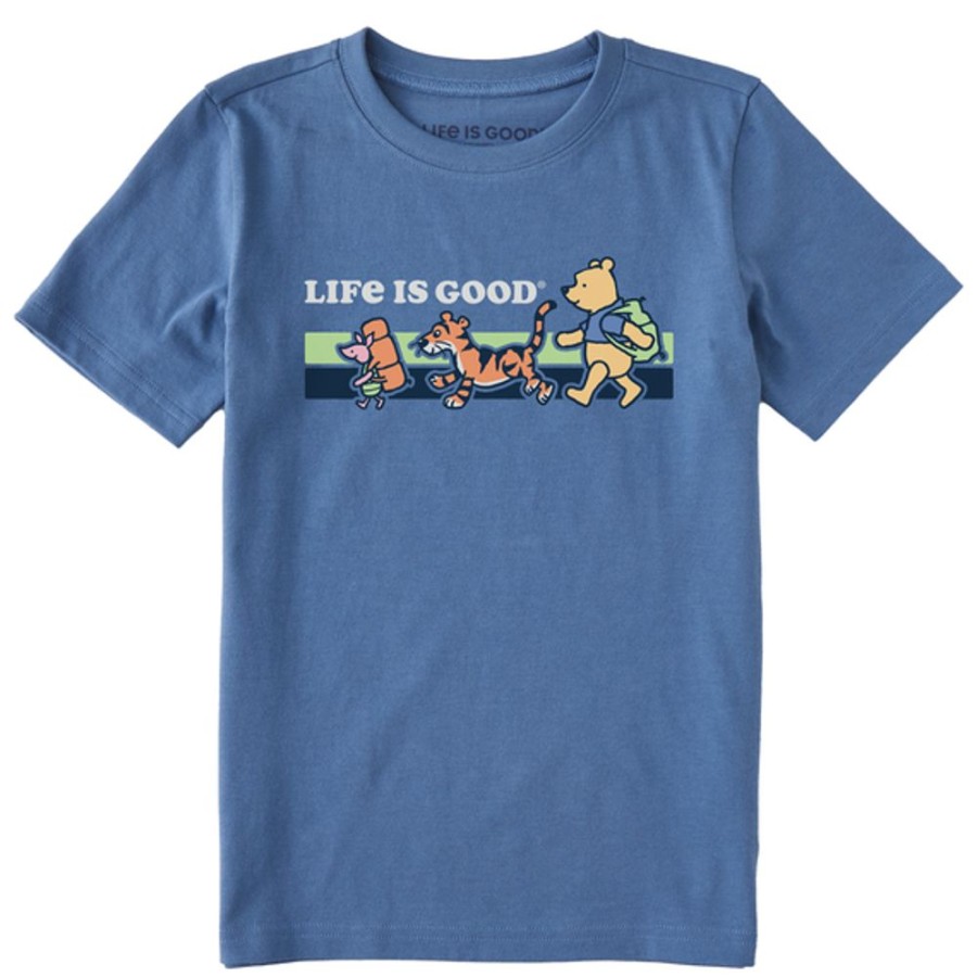 Kids Life is Good Graphic Tees | Kids Vintage Winnie & Friends Hike Crusher Tee Vintage Blue