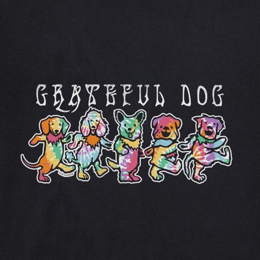 Women Life is Good Sweatshirts & Hoodies | Women'S Tie Dye Grateful Dog Simply True Fleece Hoodie Jet Black