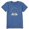 Women Life is Good Graphic Tees | Women'S Read More Flower Book Short Sleeve Tee Vintage Blue