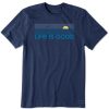 Men Life is Good Graphic Tees | Men'S Linear Oceanview Crusher-Lite Tee Darkest Blue