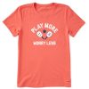 Home Life is Good Pickleball | Women'S Play More Worry Less Pickleball Short Sleeve Tee Mango Orange