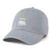 Men Life is Good Hats | Papa Bear Silhouette Chill Cap Stone Blue