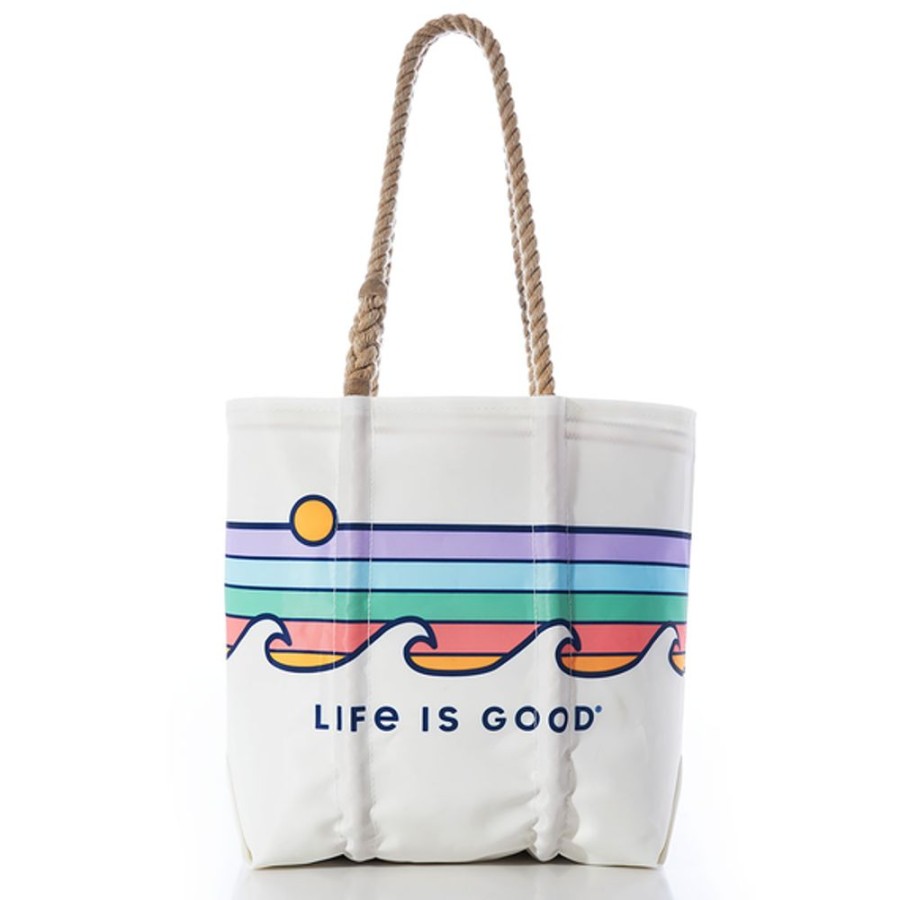 Women Sea Bags Bags, Backpacks & Totes | Sea Bags Wave Stripe Tote Cloud White