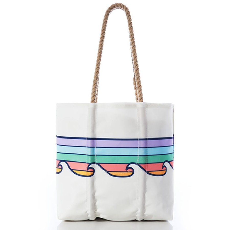 Women Sea Bags Bags, Backpacks & Totes | Sea Bags Wave Stripe Tote Cloud White