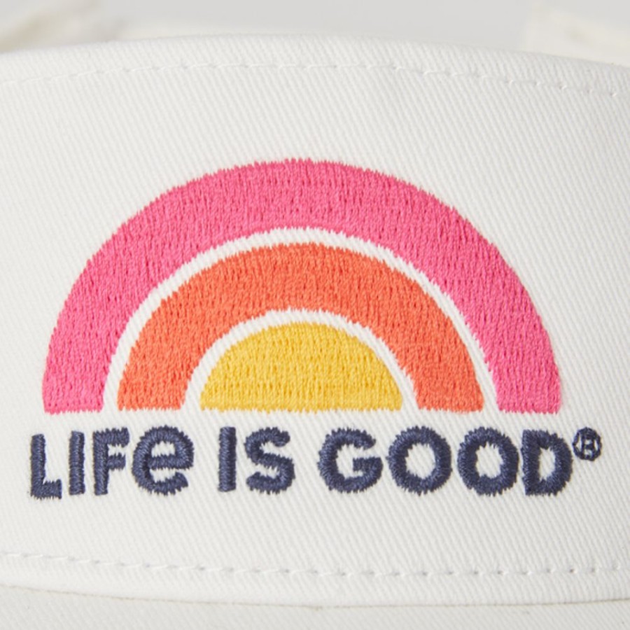 Women Life is Good Hats | Happiness Comes In Waves Chill Cap Visor Cloud White