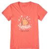 Women Life is Good Graphic Tees | Women'S Wildflower Winnie Crusher Vee Mango Orange