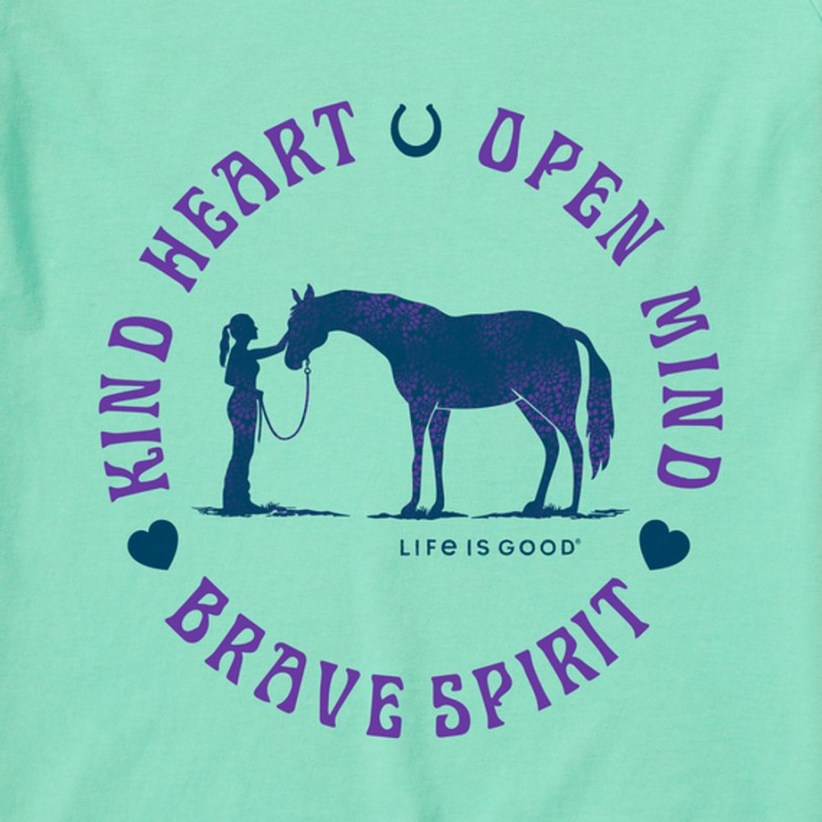 Kids Life is Good Graphic Tees | Kids Kind Brave Horse Crusher Tee Spearmint Green