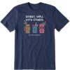 Men Life is Good Graphic Tees | Men'S Tiki Drinks Well Short Sleeve Tee Darkest Blue