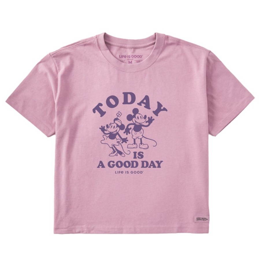 Women Life is Good Boxy Tees | Women'S Clean Today Is A Good Day Willie Boxy Crusher Tee Violet Purple