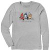 Women Life is Good Graphic Tees | Women'S Shady Winter Is For The Birds Long Sleeve Crusher Tee Heather Gray