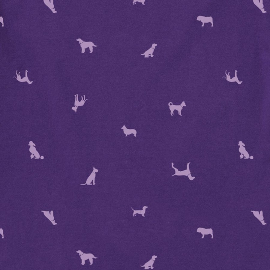 Women Life is Good Graphic Tees | Women'S Dog Ditsy Pattern Crusher-Lite Easy Vee Deep Purple