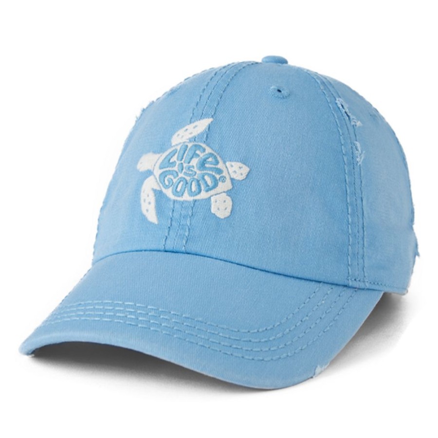 Men Life is Good Hats | Groovy Turtle Sunwashed Chill Cap Cool Blue