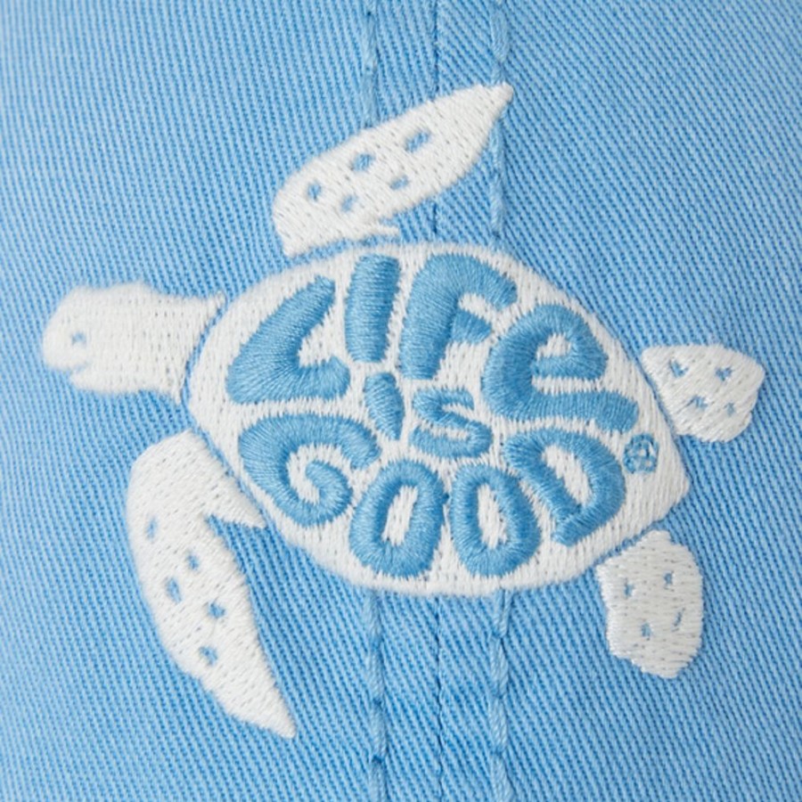 Men Life is Good Hats | Groovy Turtle Sunwashed Chill Cap Cool Blue