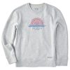 Women Life is Good Sweatshirts & Hoodies | Women'S La Jolla Sundala Simply True Fleece Crew Light Heather Gray