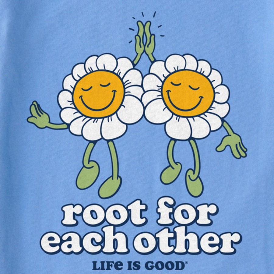 Kids Life is Good Graphic Tees | Kids Clean Root For Each Other Crusher Tee Cornflower Blue