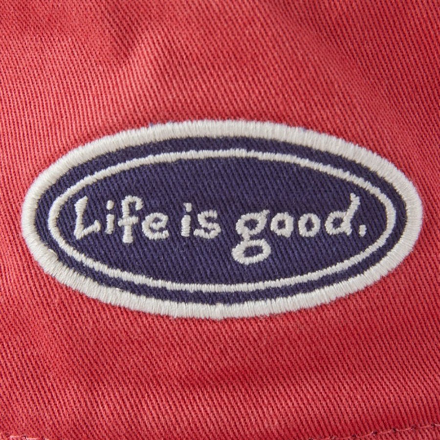 Women Life is Good Hats | Lig Vintage Oval Bucket Hat Faded Red