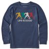 Kids Life is Good Graphic Tees | Kids Hockey Spectrum Long Sleeve Crusher Tee Darkest Blue