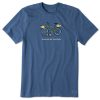 Men Life is Good Graphic Tees | Men'S Diversified Portfolio Bike Crusher Tee Vintage Blue