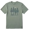 Men Life is Good Graphic Tees | Men'S Quirky Snowy Woods Crusher Tee Moss Green