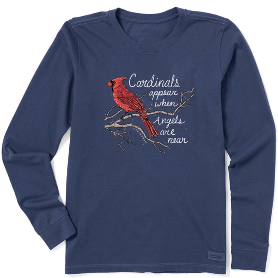 Women Life is Good Graphic Tees | Women'S Cardinals Appear Long Sleeve Crusher Tee Darkest Blue