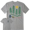 Men Life is Good Graphic Tees | Men'S Hiking In The Woods Short Sleeve Tee Heather Gray