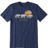 Men Life is Good Graphic Tees | Men'S Three Bears Short Sleeve Tee Darkest Blue