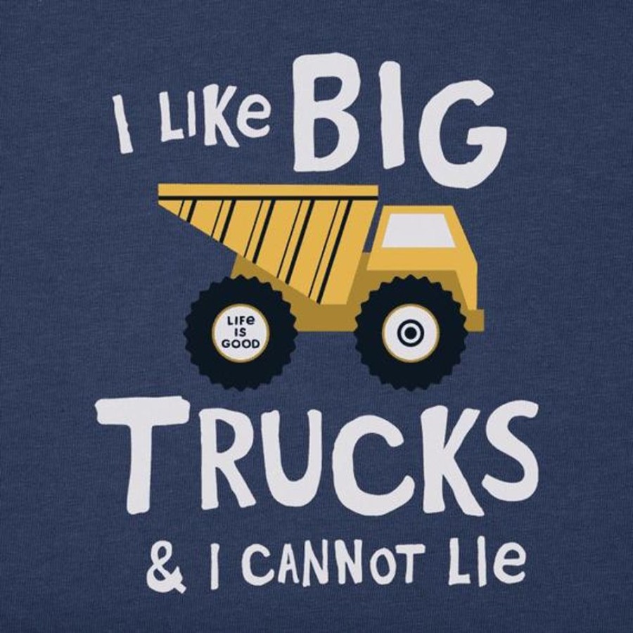 Kids Life is Good Graphic Tees | Kids I Like Big Trucks Crusher Tee Darkest Blue