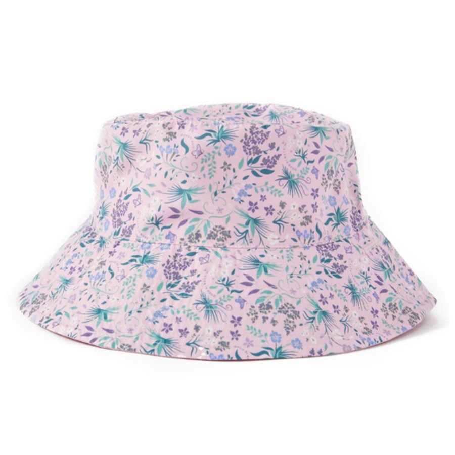 Kids Life is Good Hats | Kids Botanical Butterfly Pattern Made In The Shade Bucket Hat Seashell Pink