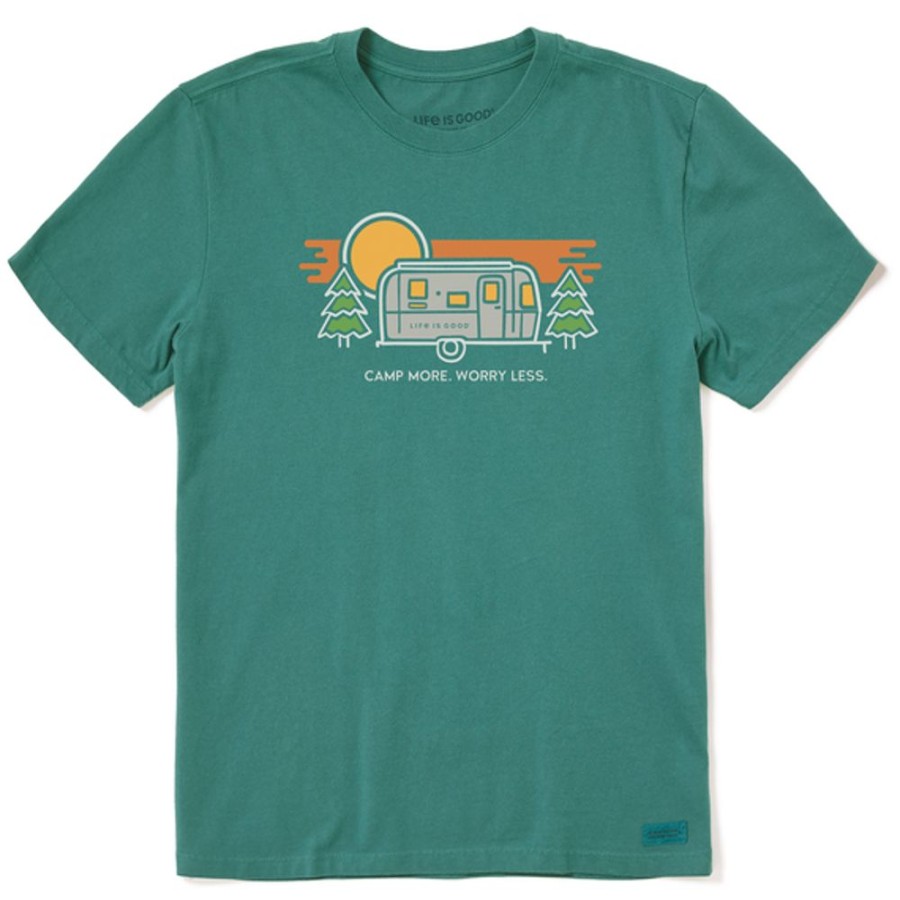 Men Life is Good Graphic Tees | Men'S Camp More Camper Crusher Tee Spruce Green