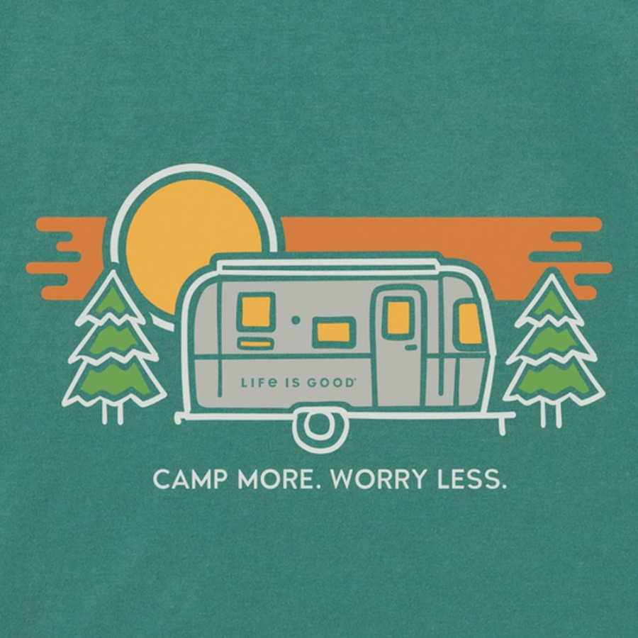 Men Life is Good Graphic Tees | Men'S Camp More Camper Crusher Tee Spruce Green