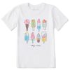 Kids Life is Good Graphic Tees | Kids Watercolor Ice Cream & Popsicles Crusher Tee Cloud White