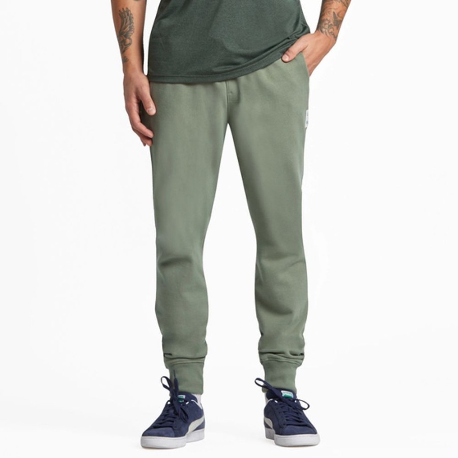 Men Life is Good Lounge & Sleepwear | Men'S Solid Simply True Fleece Jogger Moss Green