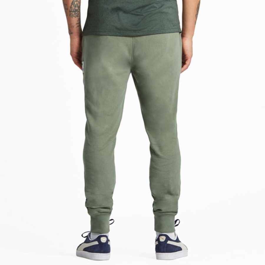 Men Life is Good Lounge & Sleepwear | Men'S Solid Simply True Fleece Jogger Moss Green