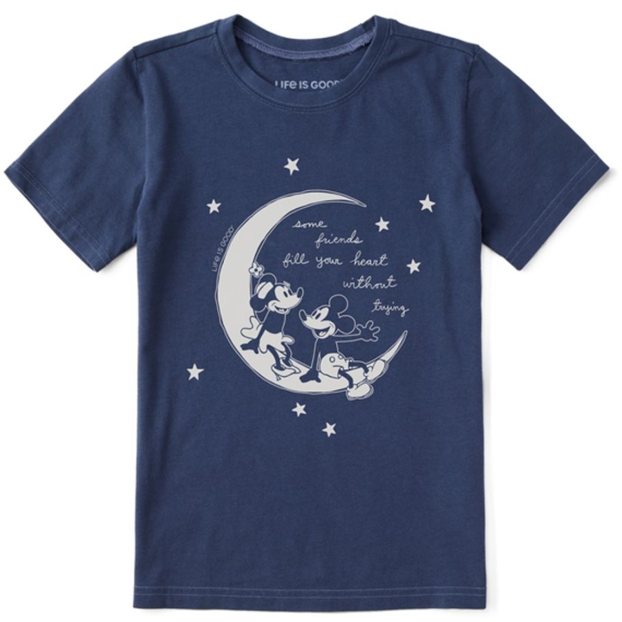 Kids Life is Good Graphic Tees | Kids Clean Willie Fill Your Heart Moon Crusher Tee Darkest Blue