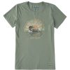 Women Life is Good Graphic Tees | Women'S Dreamy Loon Crusher Tee Moss Green