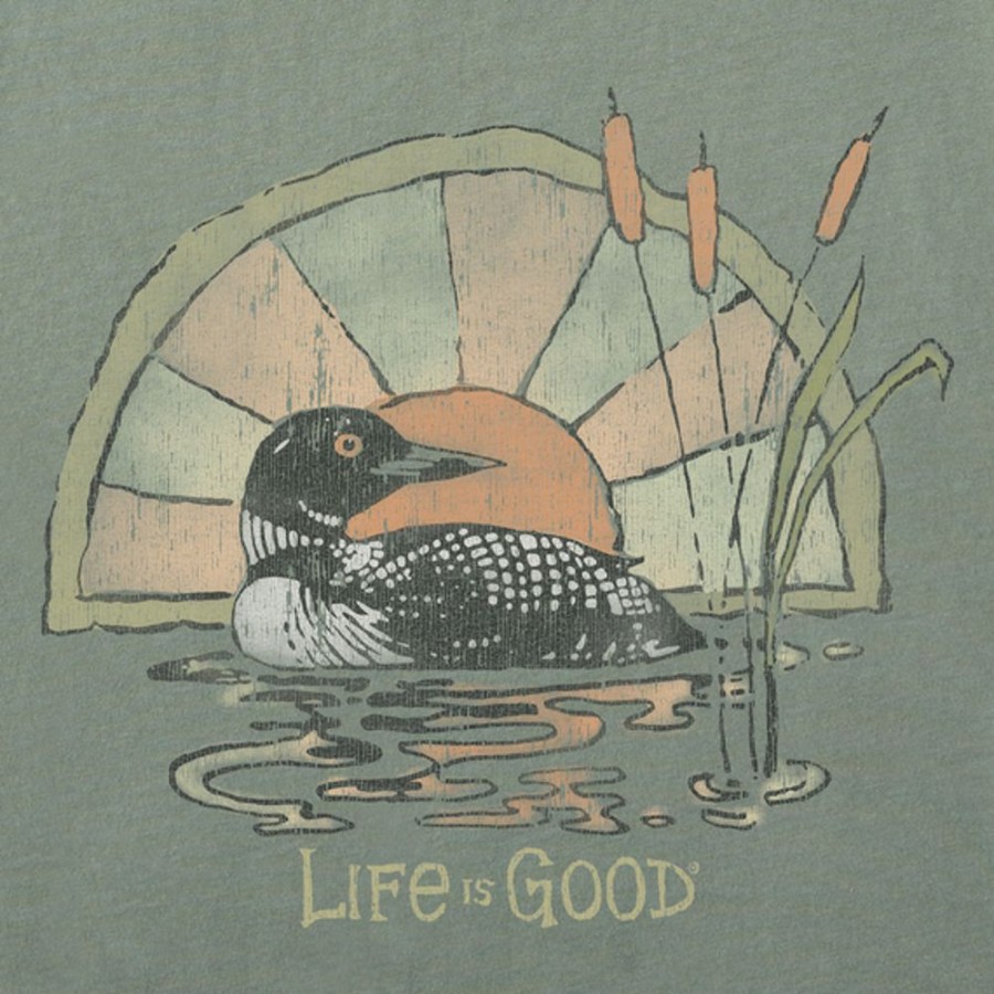 Women Life is Good Graphic Tees | Women'S Dreamy Loon Crusher Tee Moss Green