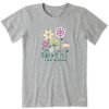 Women Life is Good Graphic Tees | Women'S Linear Garden Short Sleeve Tee Heather Gray