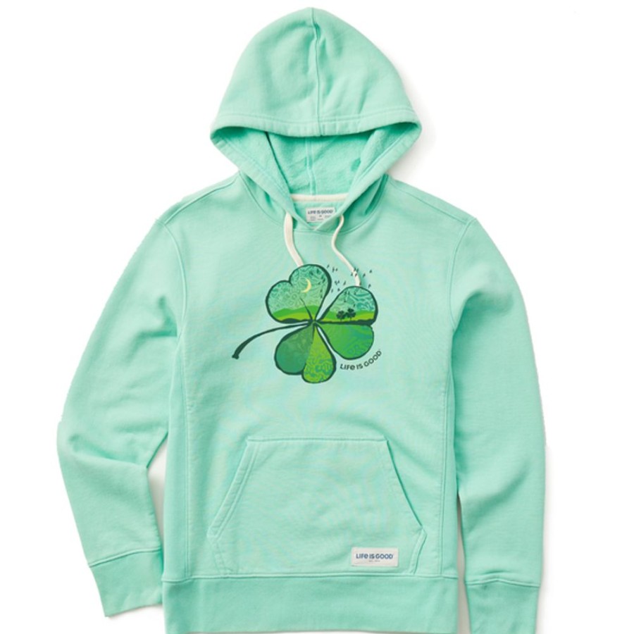 Women Life is Good Sweatshirts & Hoodies | Women'S Cloverfield Simply True Fleece Hoodie Spearmint Green