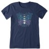 Women Life is Good Graphic Tees | Women'S Dreamy Just A Phase Butterfly Short Sleeve Tee Darkest Blue