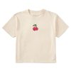 Women Life is Good Graphic Tees | Women'S Clean Cherries Boxy Crusher Tee Putty White