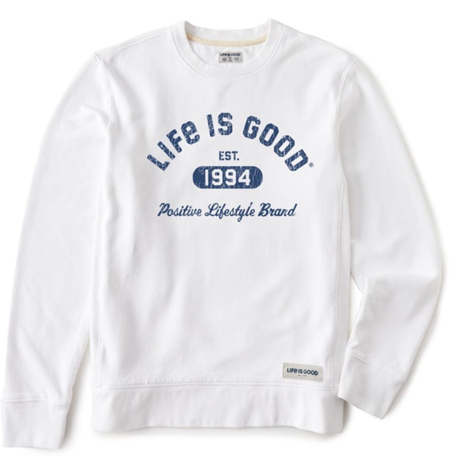 Men Life is Good Sweatshirts & Hoodies | Men'S Positive Lifestyle 1994 Simply True Fleece Crew Cloud White