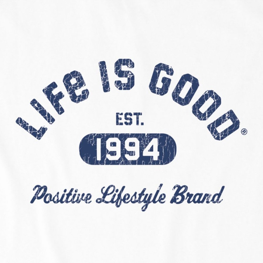 Men Life is Good Sweatshirts & Hoodies | Men'S Positive Lifestyle 1994 Simply True Fleece Crew Cloud White