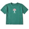 Women Life is Good Boxy Tees | Women'S Clean I'M A Fungi Boxy Crusher Tee Spruce Green