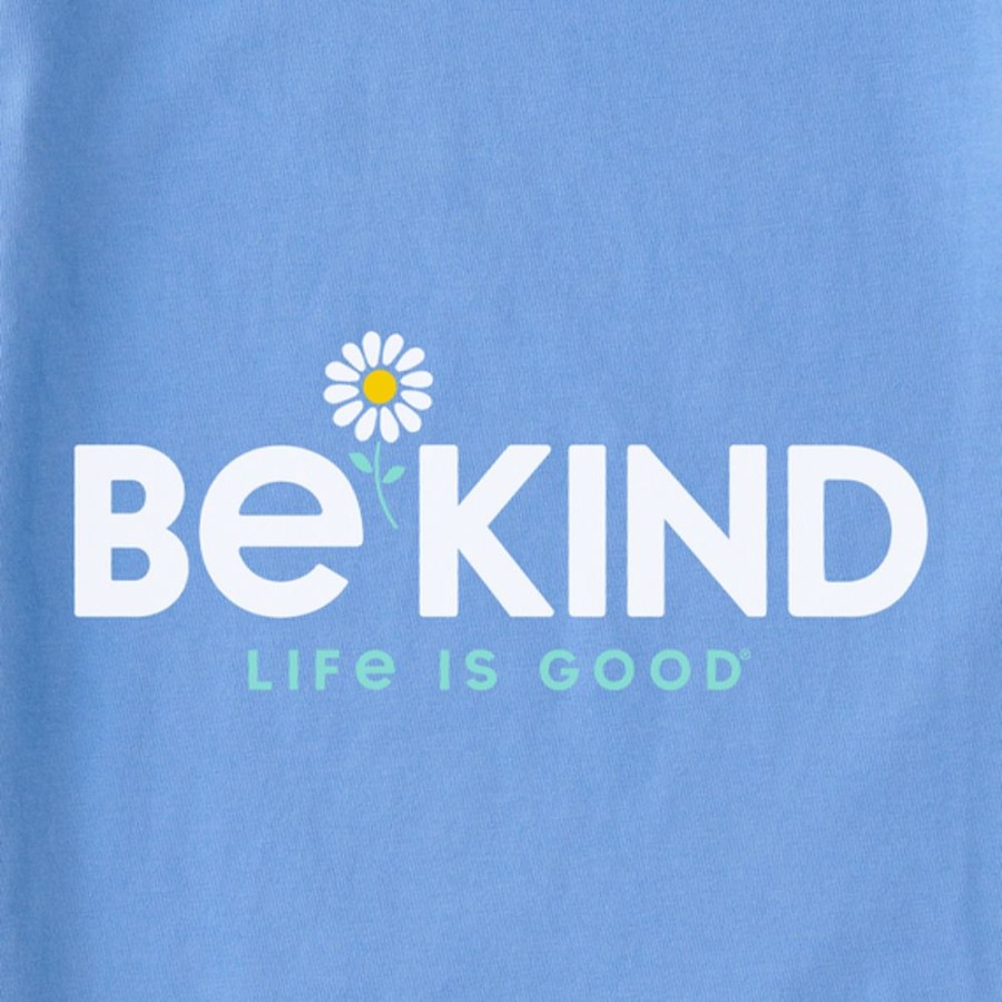 Women Life is Good Graphic Tees | Women'S Be Kind Daisy Short Sleeve Tee Cornflower Blue