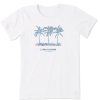 Women Life is Good Graphic Tees | Women'S La Jolla Palms And Flowers Crusher-Lite Tee Cloud White