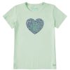 Women Life is Good Graphic Tees | Women'S Animal Heart Crusher Tee Sage Green