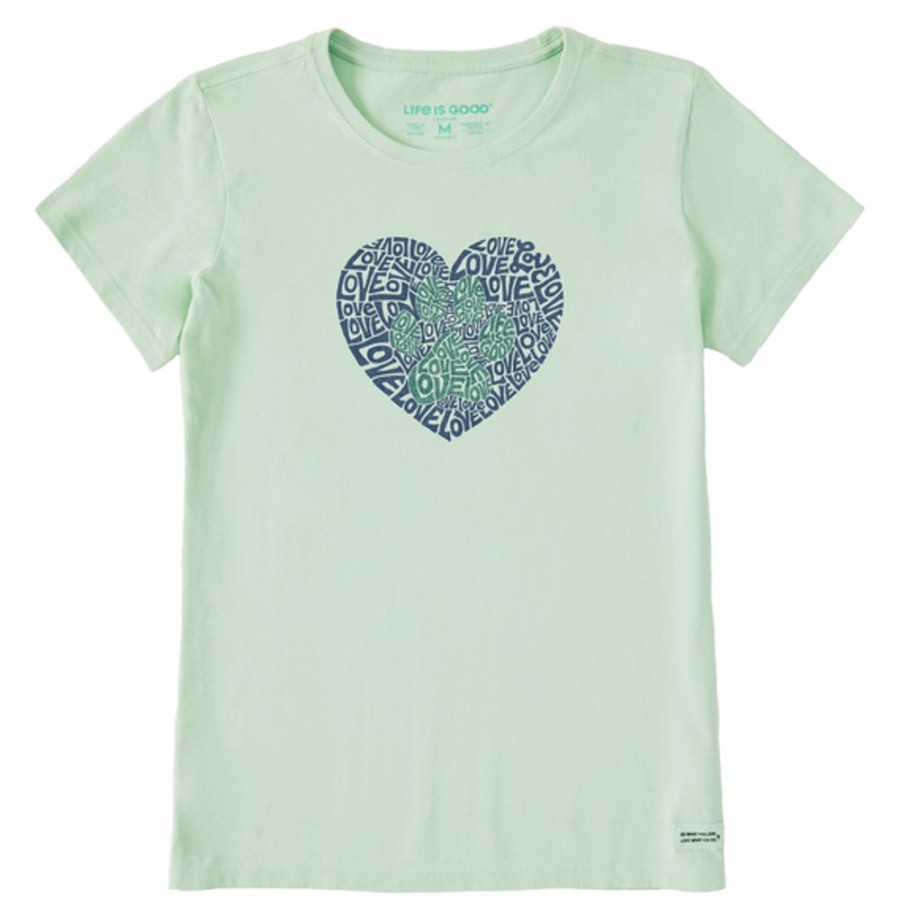 Women Life is Good Graphic Tees | Women'S Animal Heart Crusher Tee Sage Green