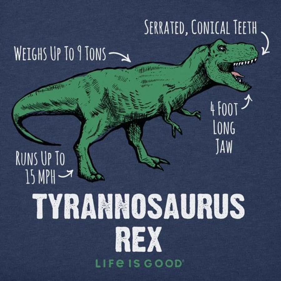 Kids Life is Good Graphic Tees | Kids Tyrannosaurus Rex Crusher Tee Darkest Blue