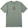 Men Life is Good Graphic Tees | Men'S Vintage Bear Pb&J Crusher Tee Moss Green