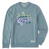 Men Life is Good Sweatshirts & Hoodies | Men'S Kindness Is Free Daisies Simply True Fleece Crew Smoky Blue